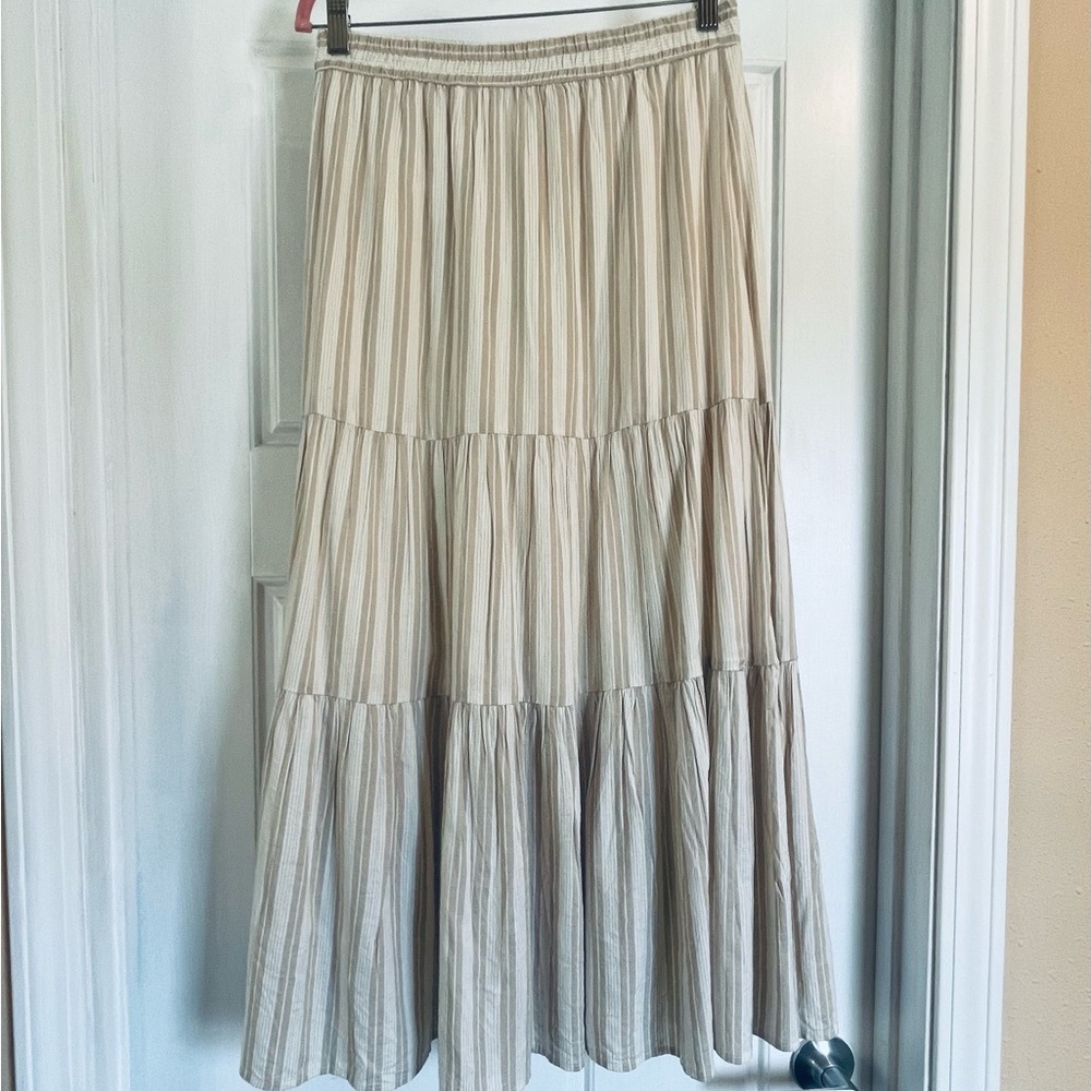 Beige Tiered Maxi Skirt - Women's Neutral Tiered Skirt